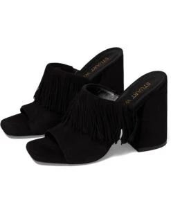 Stuart Weitzman Tia Fringe 100 Slide | Heels